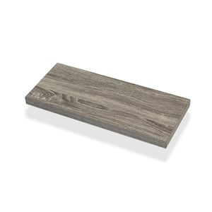 Avalon 10 in. x 24 in. x 1.5 in. Ash Oak MDF with Veneer Overlay Floating Decorative Wall Shelf with Bracket