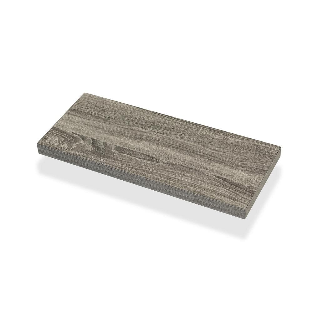 Gray Ash Oak 24" Floating Wall Shelf