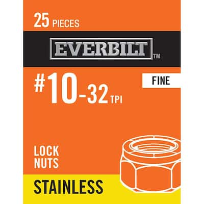 #10-32 Stainless Steel Nylon Lock Nut (25-Pack)