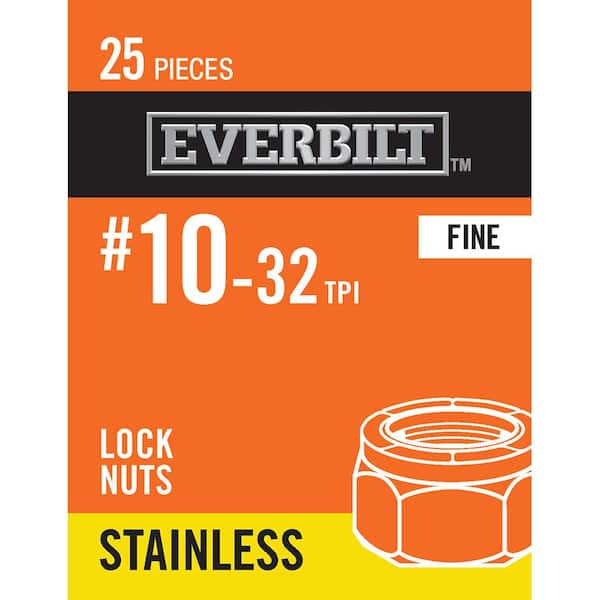 #10-32 Stainless Steel Nylon Lock Nut (25-Pack)