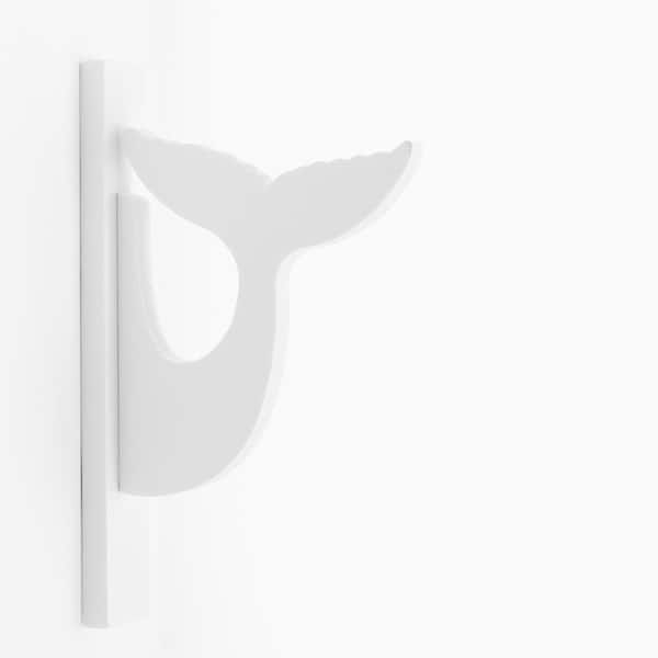6 in. Paintable White PVC Decorative Indoor/Outdoor Whale Tail Hook