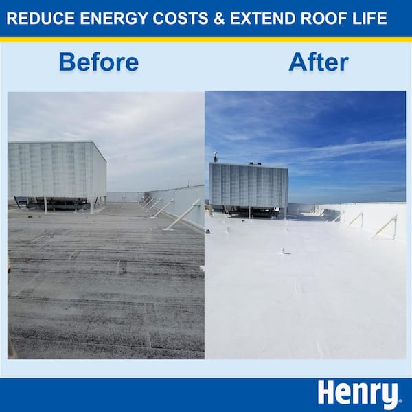 Henry 687 Enviro-White 100% Acrylic Reflective Elastomeric Roof Coating 5  gal. HE687406 - The Home Depot