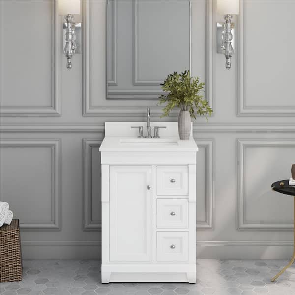 Naples 24 in. W x 21.63 in. D x 34 in. H Bath Vanity Cabinet without Top in White