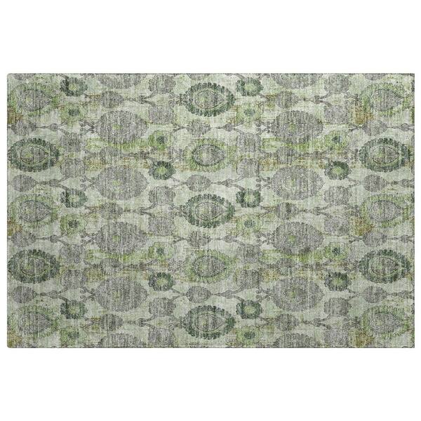 Dream Shag Premium Machine Washable Abstract ADS821 Green 2 ft. x 3 ft. Accent Rug