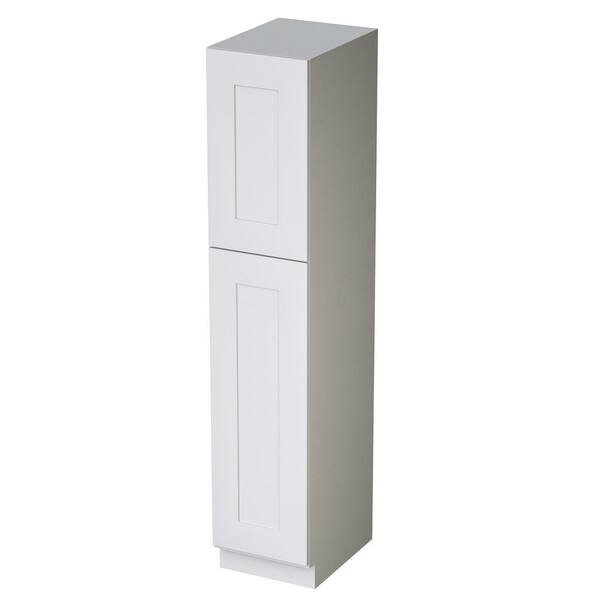 18in W x 24in D x 90in H Plywood Ready to Assemble Floor Base Kitchen Cabinet in White with Doors and Shelves