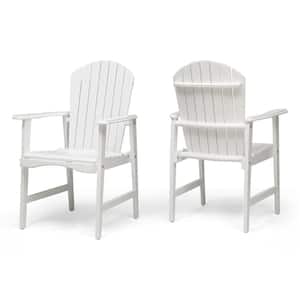 Malibu White Solid Wood Outdoor Dining Chairs (2-Pack)