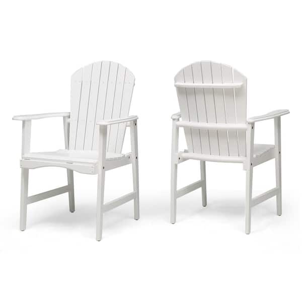 Malibu White Solid Wood Outdoor Patio Dining Chairs (2-Pack)