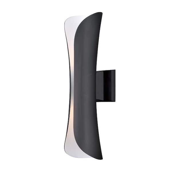 Scroll 2-Light Architectural Bronze Integrated LED Outdoor Wall Lantern Sconce