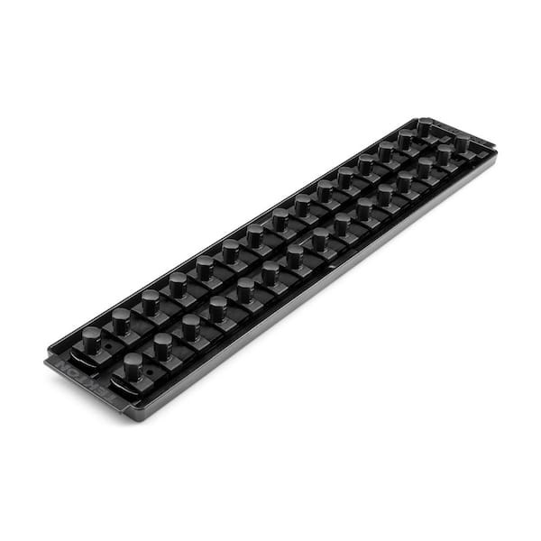 TEKTON 1/2 in. Drive 2-Rail Socket Organizer Set, Black (30-Tool)