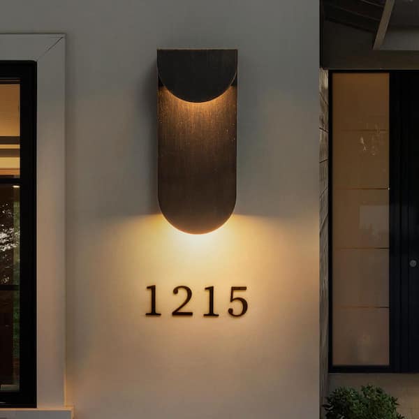 Alexa 2-Light 27.6 in. Black Outdoor LED Wall Lantern Sconce