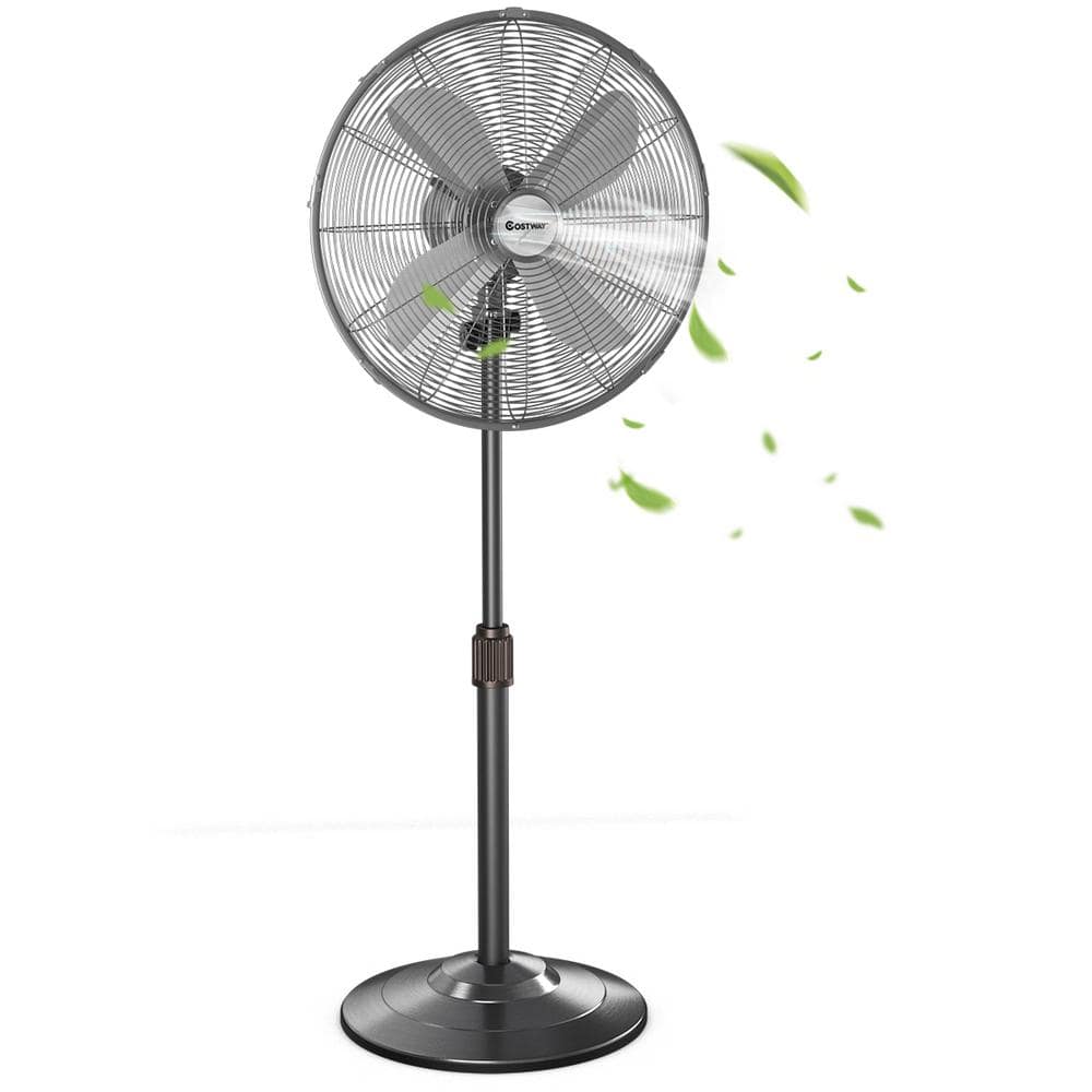 Costway 48.5 in. Metal Oscillating Adjustable-Height Pedestal Fan 3-Speed BXD4-A5WU1-SL Sansujyuku sansujyuku.com