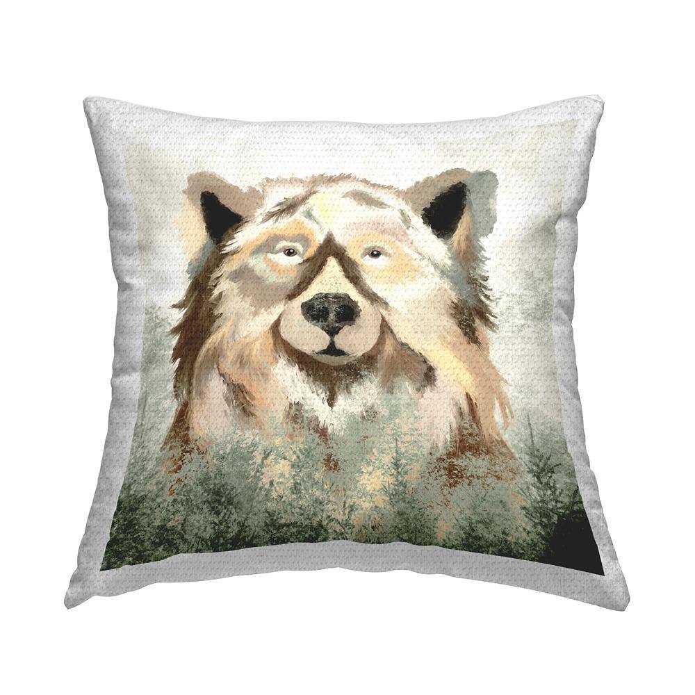 Mountain Brown Bear Trees Tan Square Outdoor Throw Pillow price history on PriceWatchPro