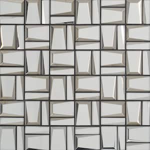Aiga French Silver 11.81 in. x 11.81 in. Polished Glass Mosaic Wall Tile (0.96 sq. ft./Each)
