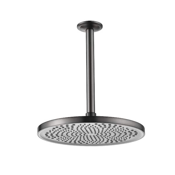 Utopia 4niture Zoem 1-Spray Patterns with 1.8 GPM 10 in. Ceiling Mount Rain Fixed Shower Head in Gunmetal Gray