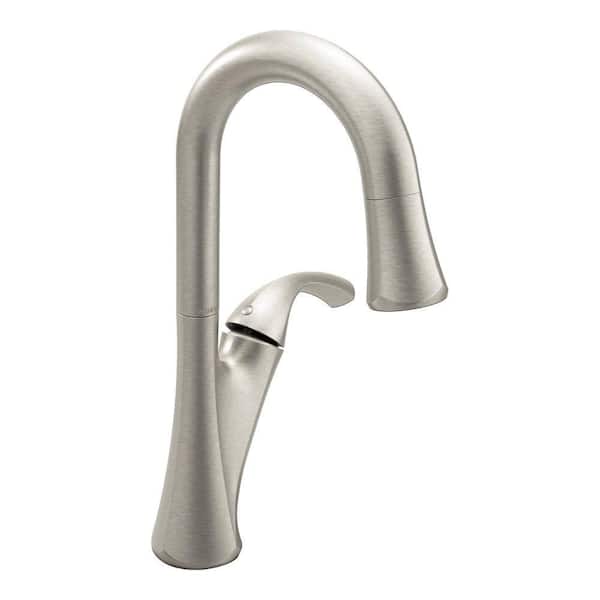 MOEN Notch Single-Handle Bar Faucet in Spot Resist Stainless Featuring Reflex