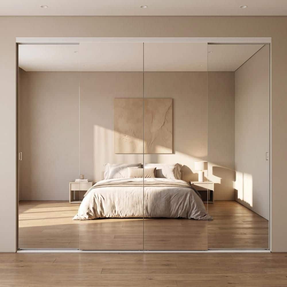 Impact Plus 96 in. x 96 in. Polished Edge Backed Mirror Aluminum
