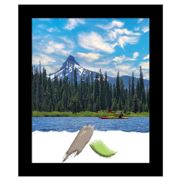 Amanti Art Brushed Black Picture Frame Opening Size 18 x 22 in.
