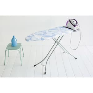 Ironing Board C with Foldable Steam Unit Holder, Linen Rack, Perfectflow Bubbles Cover and White Frame