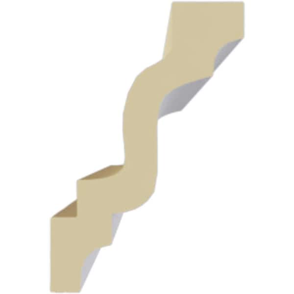 Ekena Millwork 2 in. x 3 in. x 94-1/2 in. Smooth Polyurethane Lisbon Traditional Crown Moulding