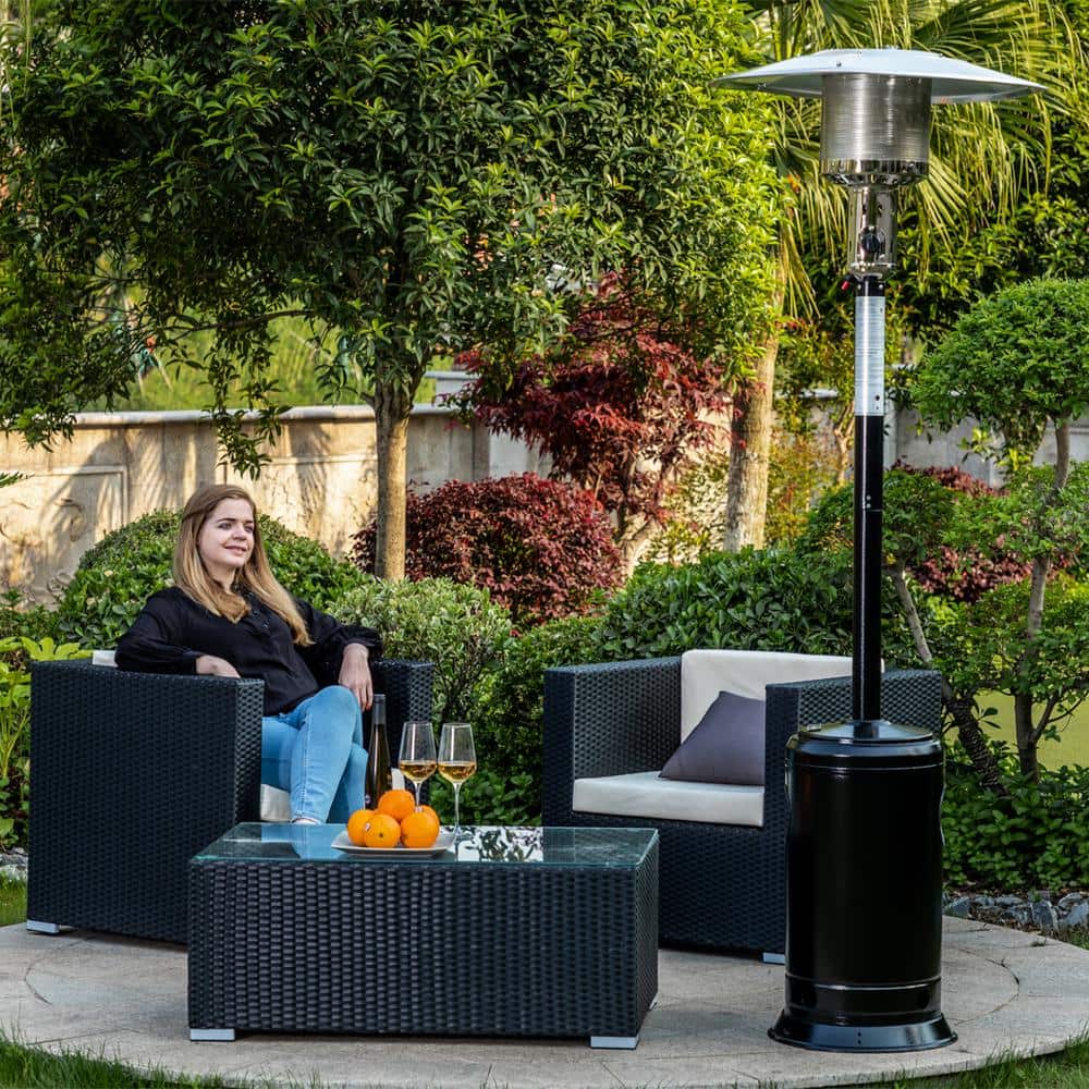 Hammered Black Propane Patio Heater with Emergency Shut Off