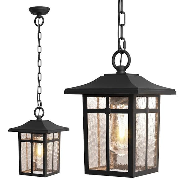 Maxax Kiyani 11 in. 1-Light Black Outdoor Pendant Light