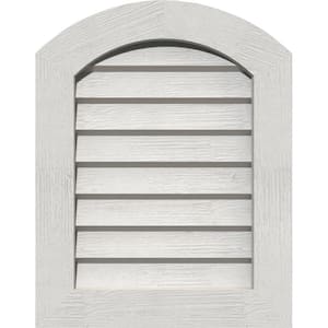17" x 19" Round Top Primed Rough Sawn Western Red Cedar Wood Paintable Gable Louver Vent Non-Functional