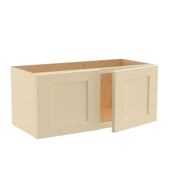 Home Decorators Collection Newport 27 in. W x 12 in. D x 12 in. H Assembled Plywood Wall Bridge Kitchen Cabinet in Blended Cream with Soft Close