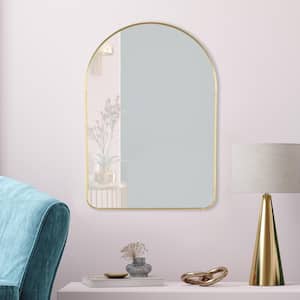 Arch Gold Framed Bathroom Decorative Wall Mirror ( 35.4 in. H x 23.6 in. W )