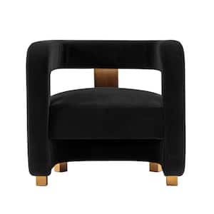 Amirah Black Modern Velvet Upholstered Accent Chair