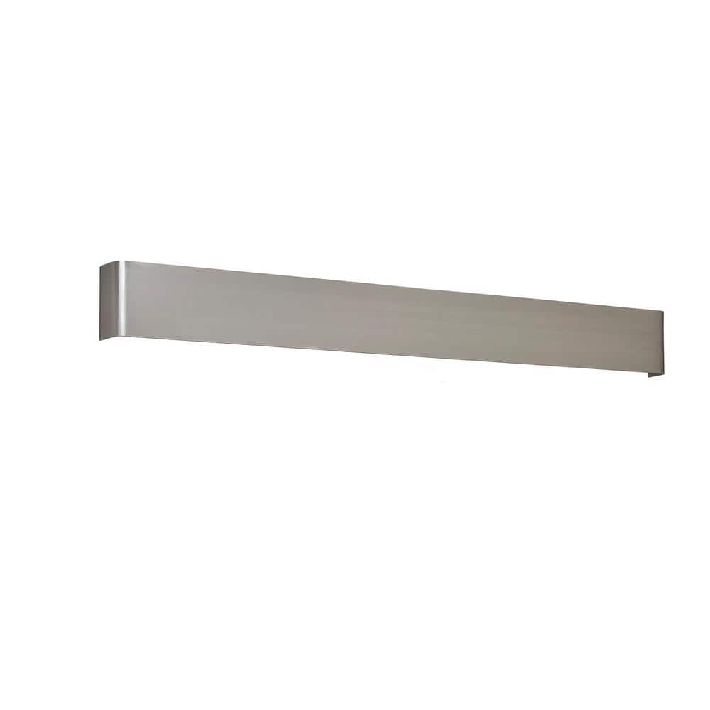 Long Steak 43 in. 2-Light Aluminum LED Wall Sconce with White Acrylic Shade