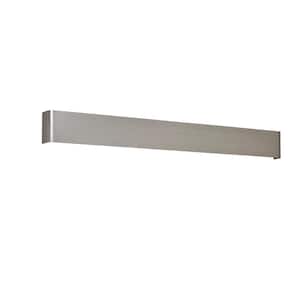 Long Steak 43 in. 2-Light Aluminum LED Wall Sconce with White Acrylic Shades