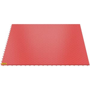 Garage Tiles Interlocking 1 ft. W x 1 ft. L Red Garage Floor Covering Tiles 50 pcs Polypropylene Garage Flooring Tile