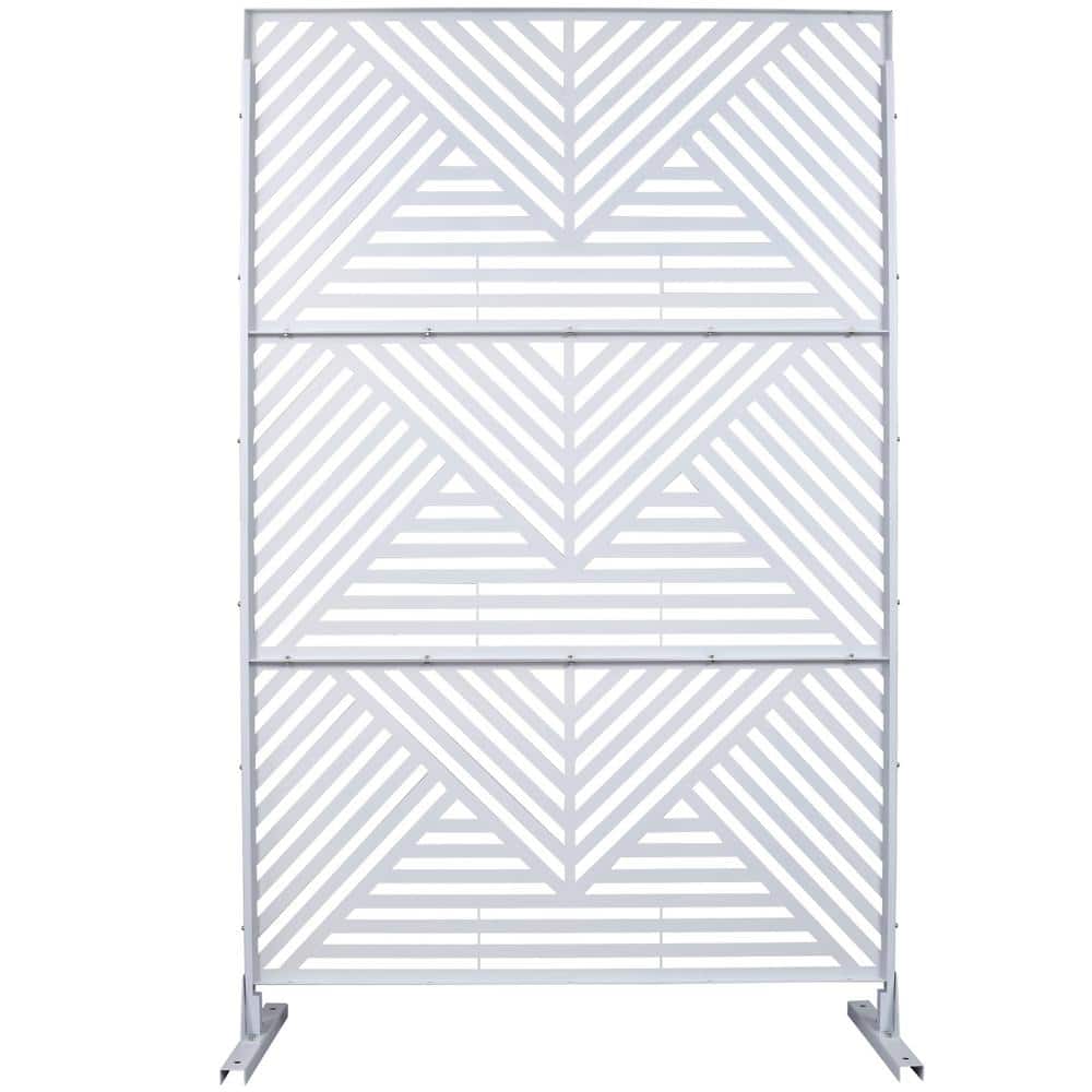6.3 ft. x 4 ft. White Steel Freestanding Flat Flat Top Decorative Privacy Screen Metal Fence Panel price history on PriceWatchPro