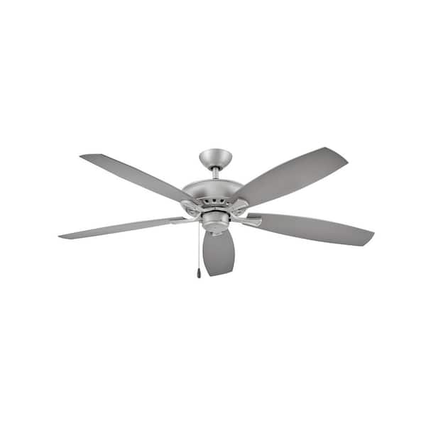 HINKLEY Highland Wet 60 in. Indoor/Outdoor Brushed Nickel Ceiling Fan Pull Chain