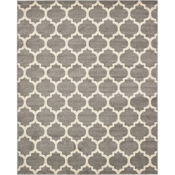 Unique Loom Trellis Philadelphia Gray/Beige 8' 0 x 10' 0 Area Rug