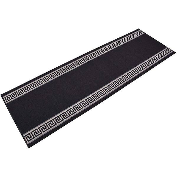 Custom Size Black Solid Plain Rubber Backed Non-Slip Hallway Stair Runner  Rug Carpet 22 inch Wide Choose Your Length 22in X 6ft