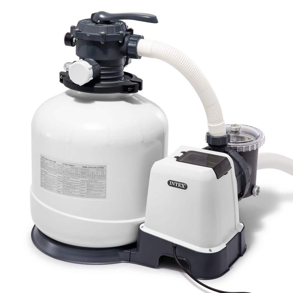 Intex 1.41 sq. ft Filtration Area 3,000 GPH Above Ground Pool Sand Filter Pump with Automatic Timer