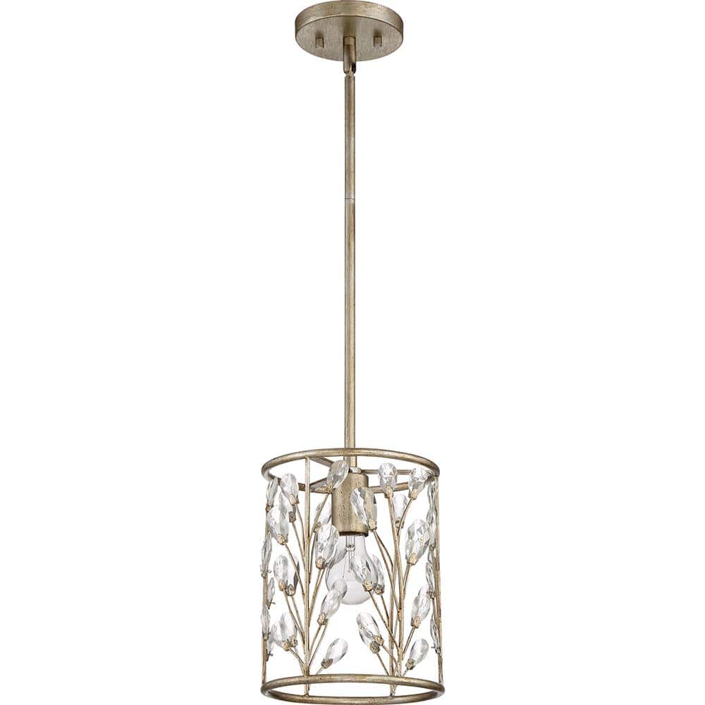 Meadow Lane Vintage Gold Mini Pendant with Crystal & Metal Shade