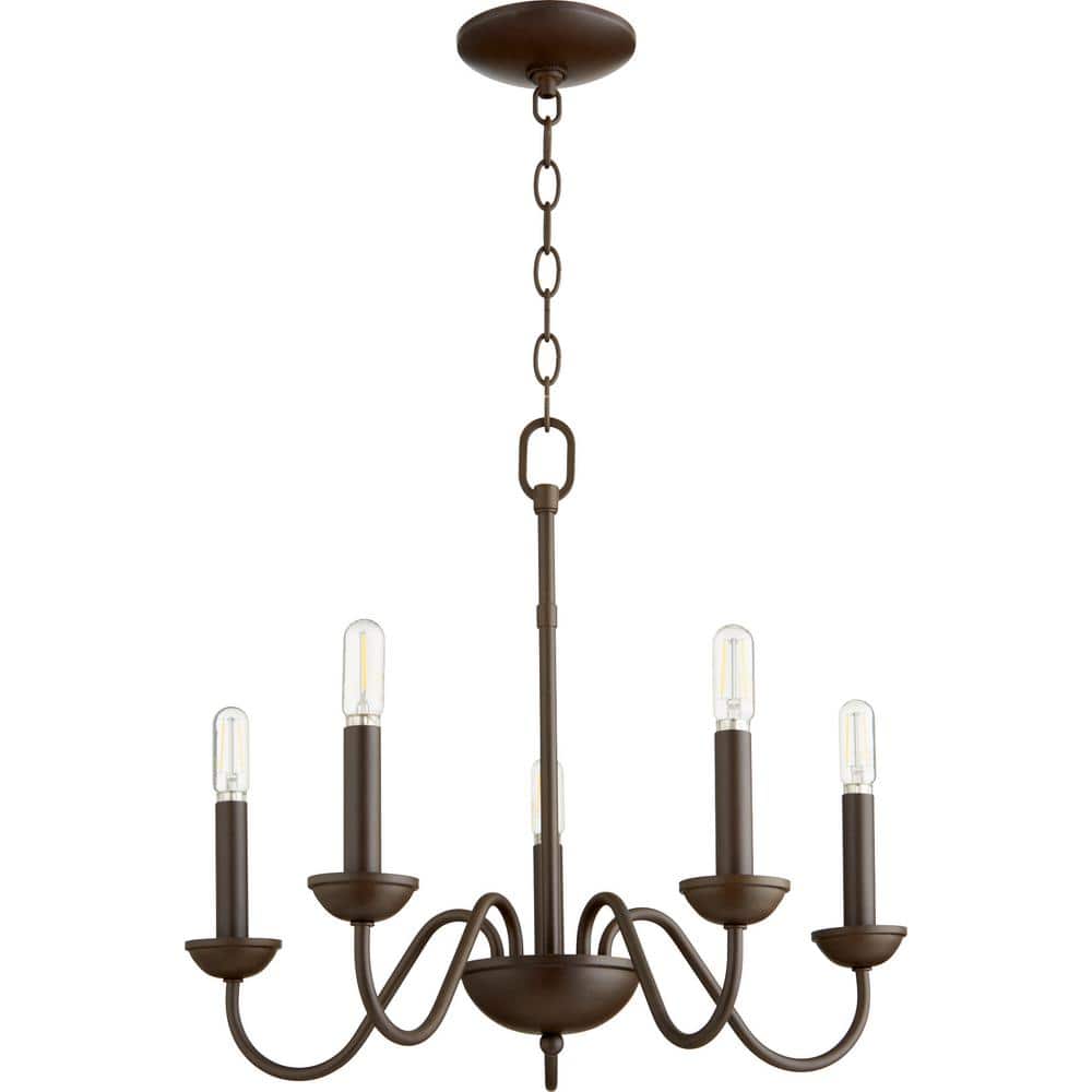 Elegant Bronze 5-Light Traditional Candle Chandelier