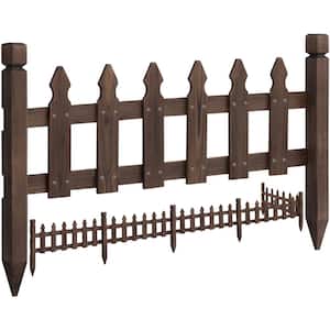 11.5 in. H x 35.5 in. W Rustic Wood Garden Fence Pricket Fencing Border Set of 5 Products