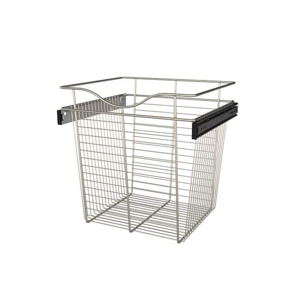 Rev-A-Shelf 18 in. H x 18 in. W Nickel Steel 1-Drawer Wide Mesh Wire Basket