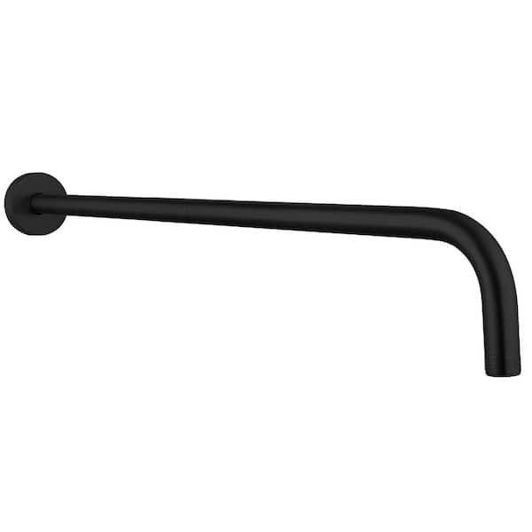 24 in. Matte Black Stainless Steel Shower Arm with Flange Wall-Mount Extension for Fixed Shower Head