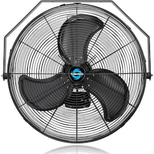 24 in. 3-Speed IPX4 Water-Resistant High Velocity Wall Fan in Black Outdoor Rated with 6 ft. Cord