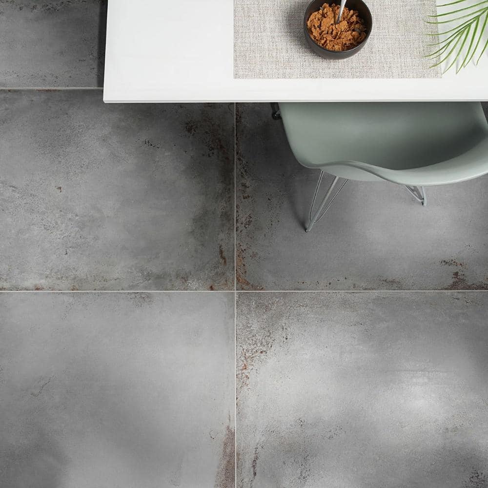 Angela Harris Gray Matte Porcelain Large Floor and Wall Tile