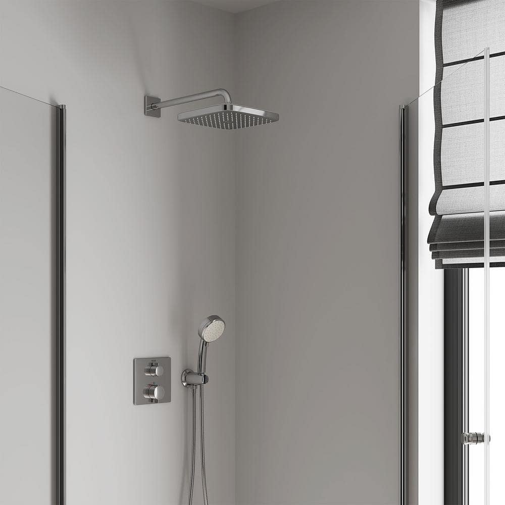 Tempesta Square Chrome Rain Shower Head with DreamSpray