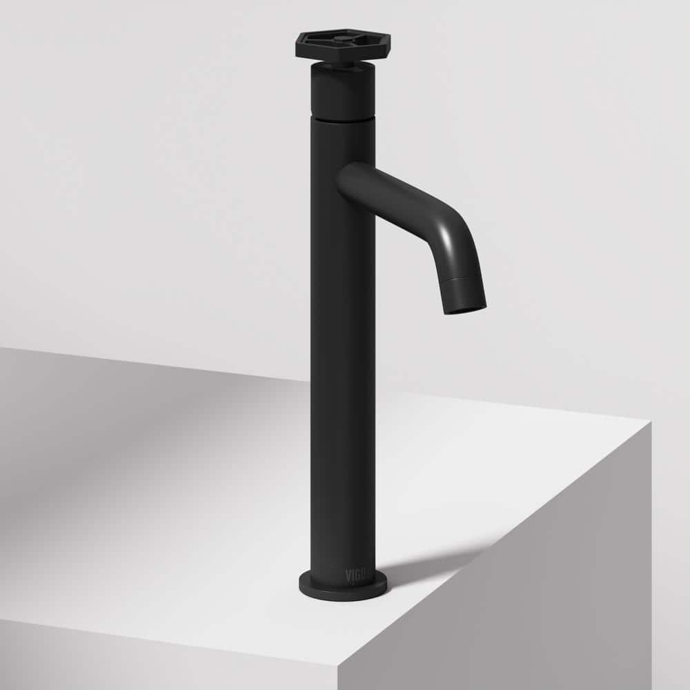 Matte Black Brass Single Handle Vessel Sink Faucet