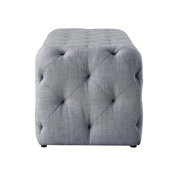 Inspired Home Norman Light Grey Linen Tufted Allover Upholstered Bench  BH85-03LG-HD - The Home Depot