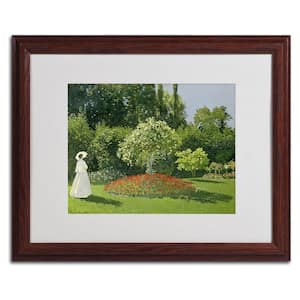 16 in. x 20 in. Jeanne Marie Lecadre in the Garden Matted Brown Framed Wall Art