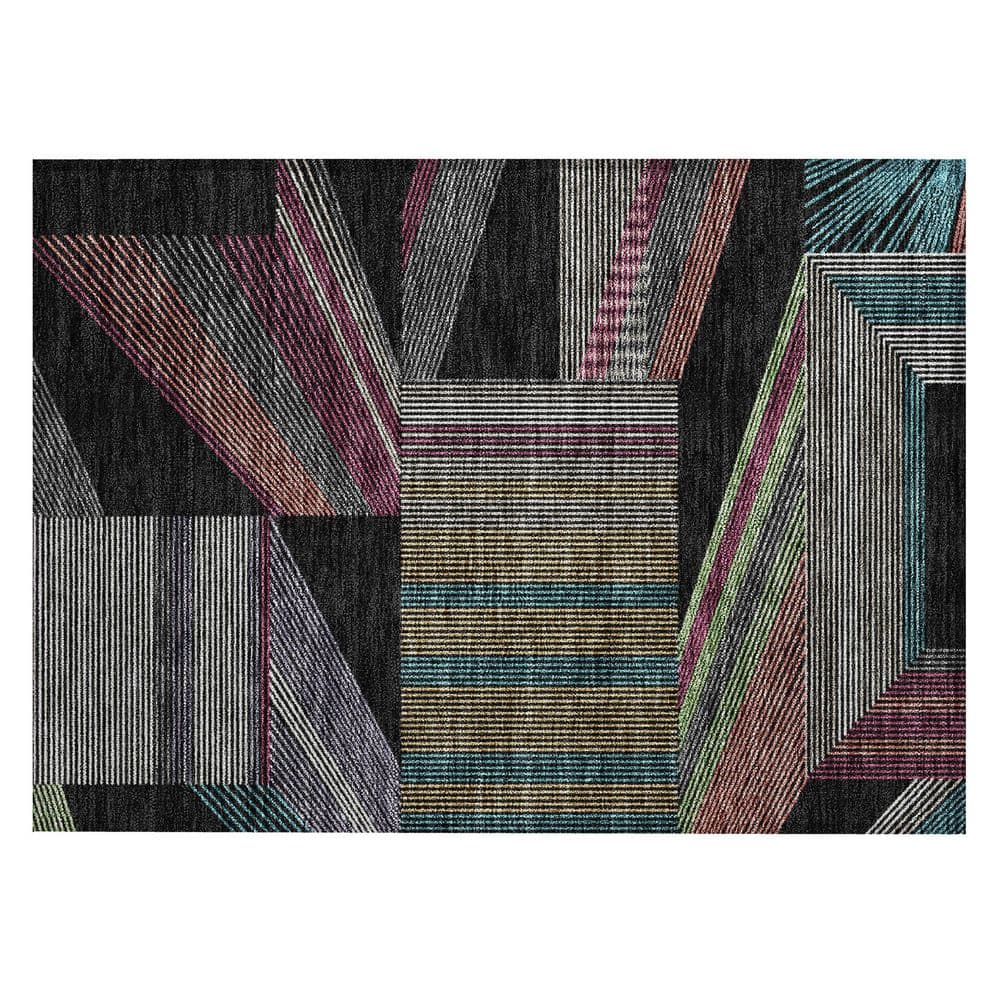 Chantille Machine Washable Indoor/Outdoor Abstract ACN2840 Black 3 ft. x 4 ft. Area Rug price history on PriceWatchPro
