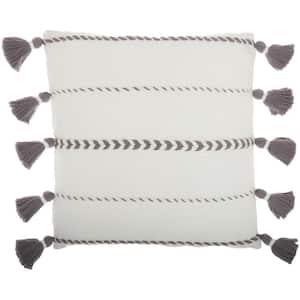Lifestyles Gray Striped 20 in. x 20 in. Throw Pillow